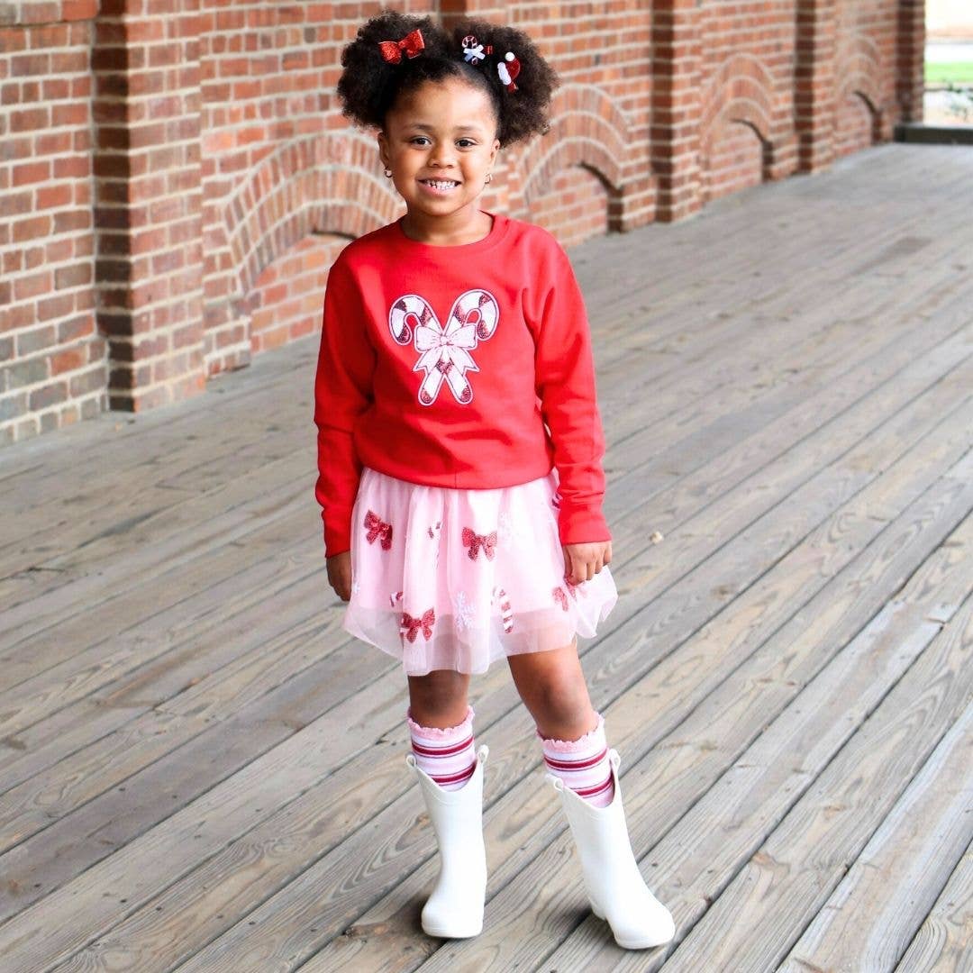 Candy Cane Cutie Sequin Christmas Tutu - Dress Up Skirt - Princess and the Pea Boutique