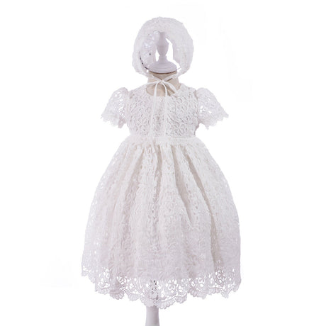 Christening & Baptism Lace Gown and Bonnet Set - Princess and the Pea Boutique
