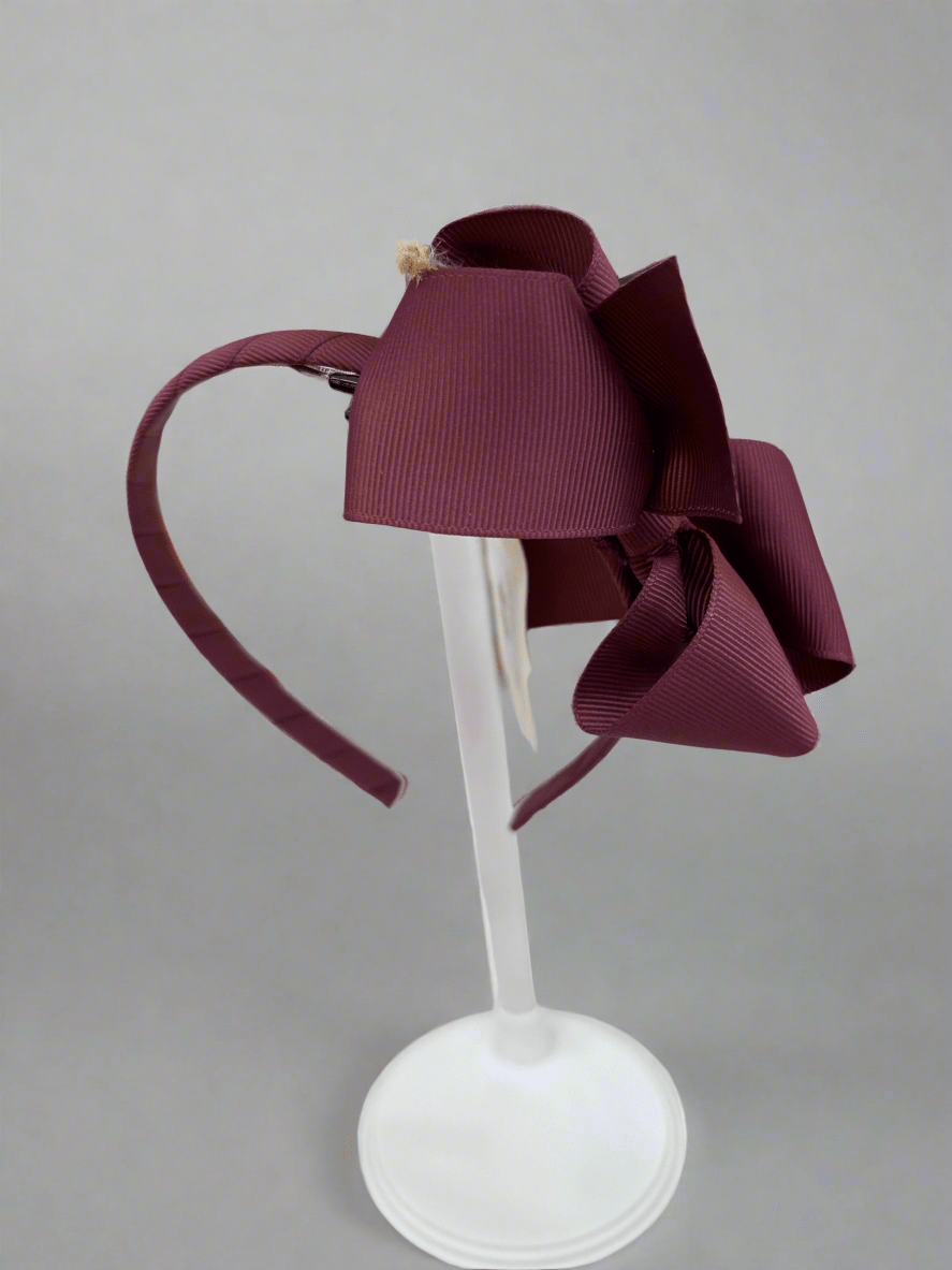 Classic Bow Hairband - Burgendy - Princess and the Pea Boutique