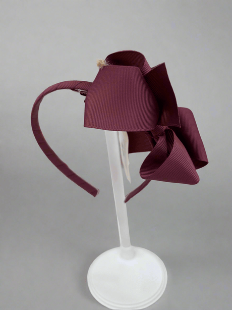 Classic Bow Hairband - Burgendy - Princess and the Pea Boutique