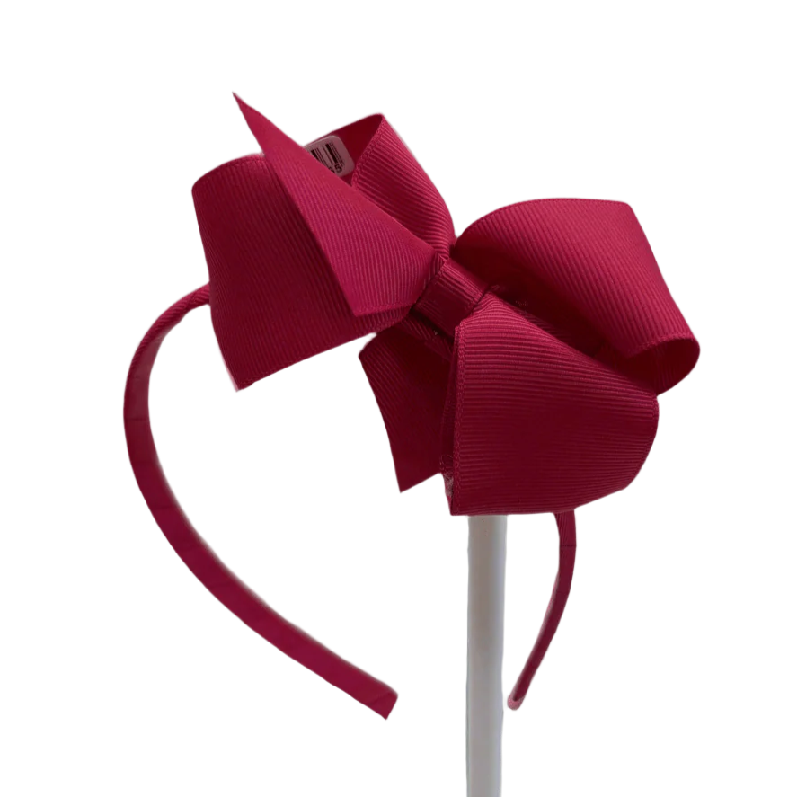 Classic Bow Hairband - Wine - Princess and the Pea Boutique