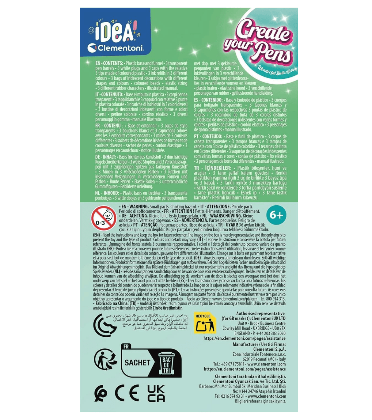 Clementoni - Idea Create Your Pens - Wonderful Butterflies - Princess and the Pea Boutique