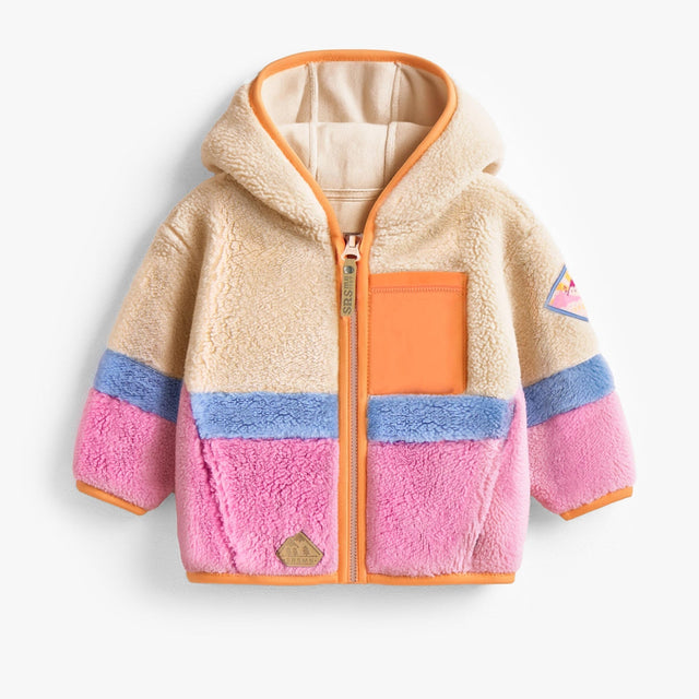 Colorblock plush jacket, baby - Princess and the Pea Boutique