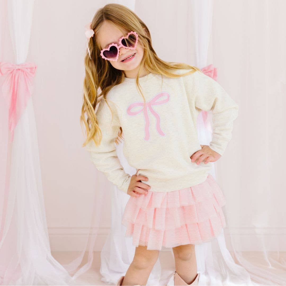 Coquette Bow Patch Sweatshirt - Princess and the Pea Boutique