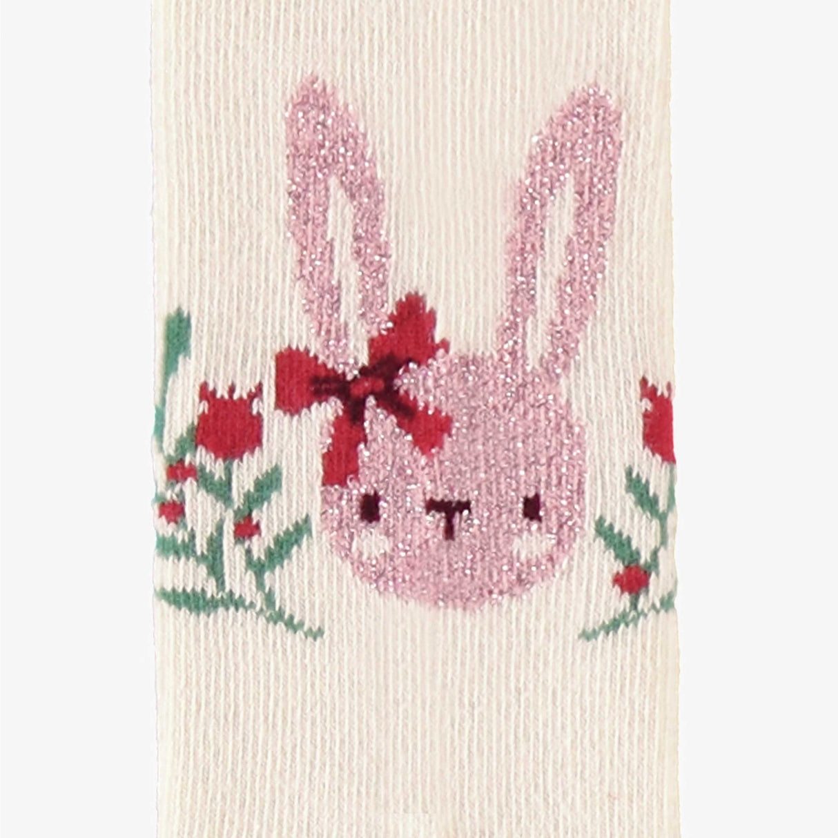 Cream tights with bunny pattern - Princess and the Pea Boutique