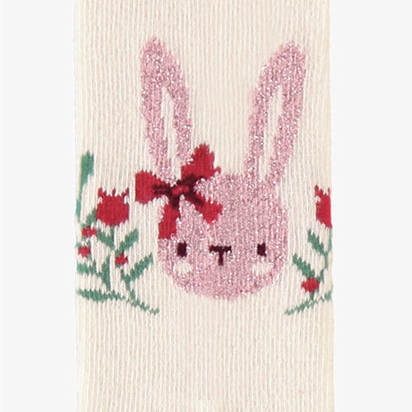 Cream tights with bunny pattern - Princess and the Pea Boutique