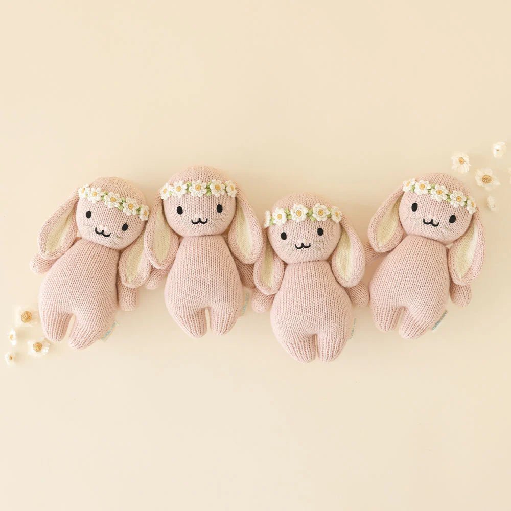 cuddle + kind Baby bunny (rose with ivory floral) - Princess and the Pea Boutique