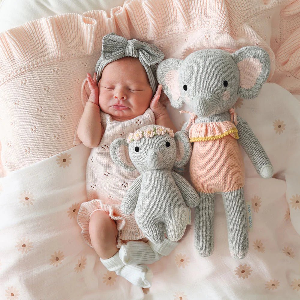 cuddle + kind Baby elephant (blush floral) - Princess and the Pea Boutique