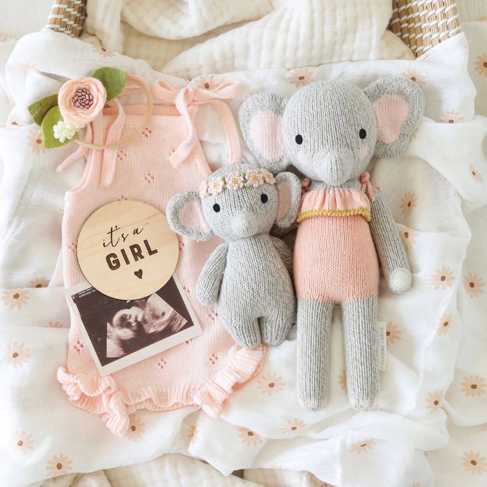 cuddle + kind Baby elephant (blush floral) - Princess and the Pea Boutique