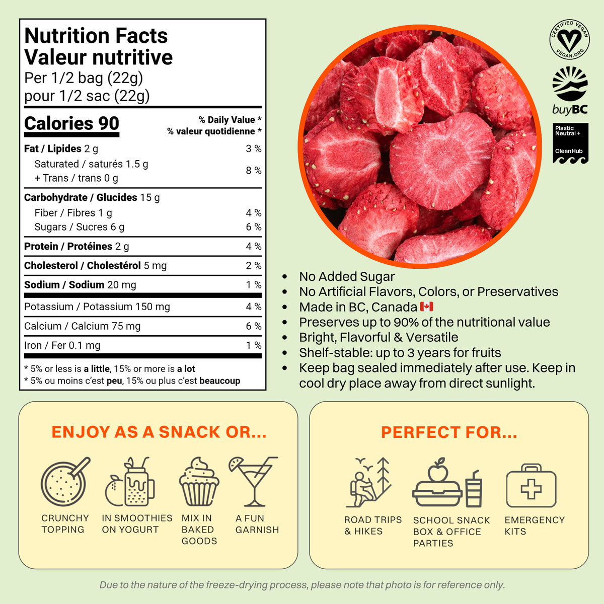 OHME! Freeze-Dried Strawberries (Sliced) 46g