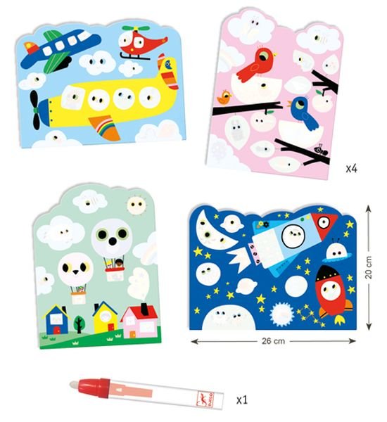 Djeco Magic Colouring - Hidden in the sky - Princess and the Pea Boutique