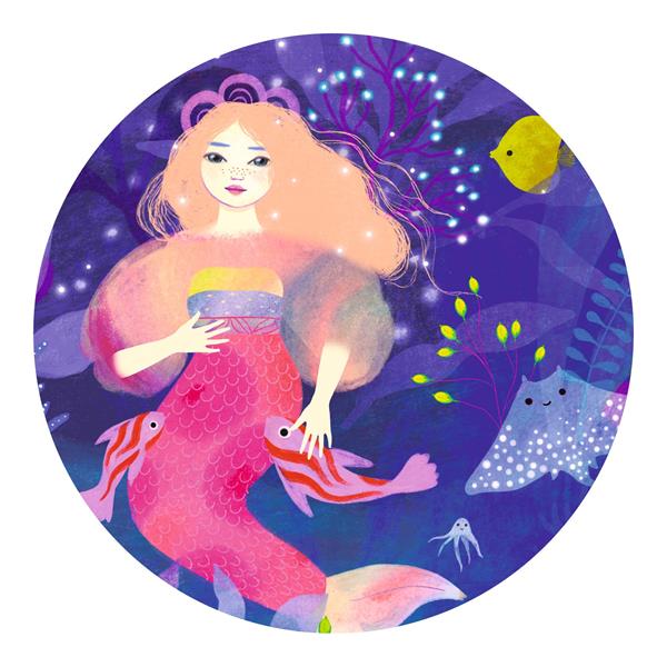 Djeco Silhouette Puzzle - Ella, the mermaid - 36pcs - Princess and the Pea Boutique