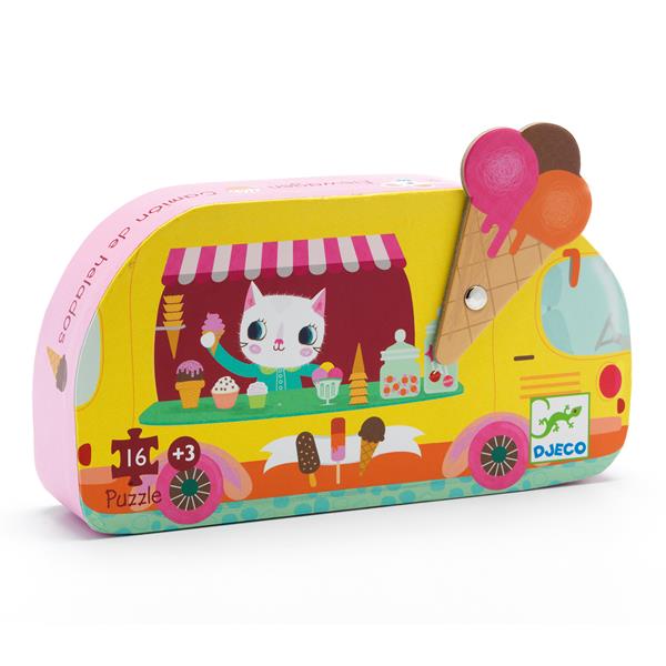 Djeco Silhouette Puzzle - The ice cream truck / 16 pcs - Princess and the Pea Boutique