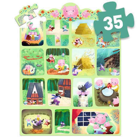 Djeco Story puzzle - The Three Little Pigs 35 pcs - Princess and the Pea Boutique