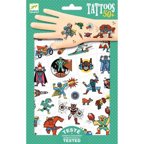 Djeco Tattoos Heroes vs villains - Princess and the Pea Boutique