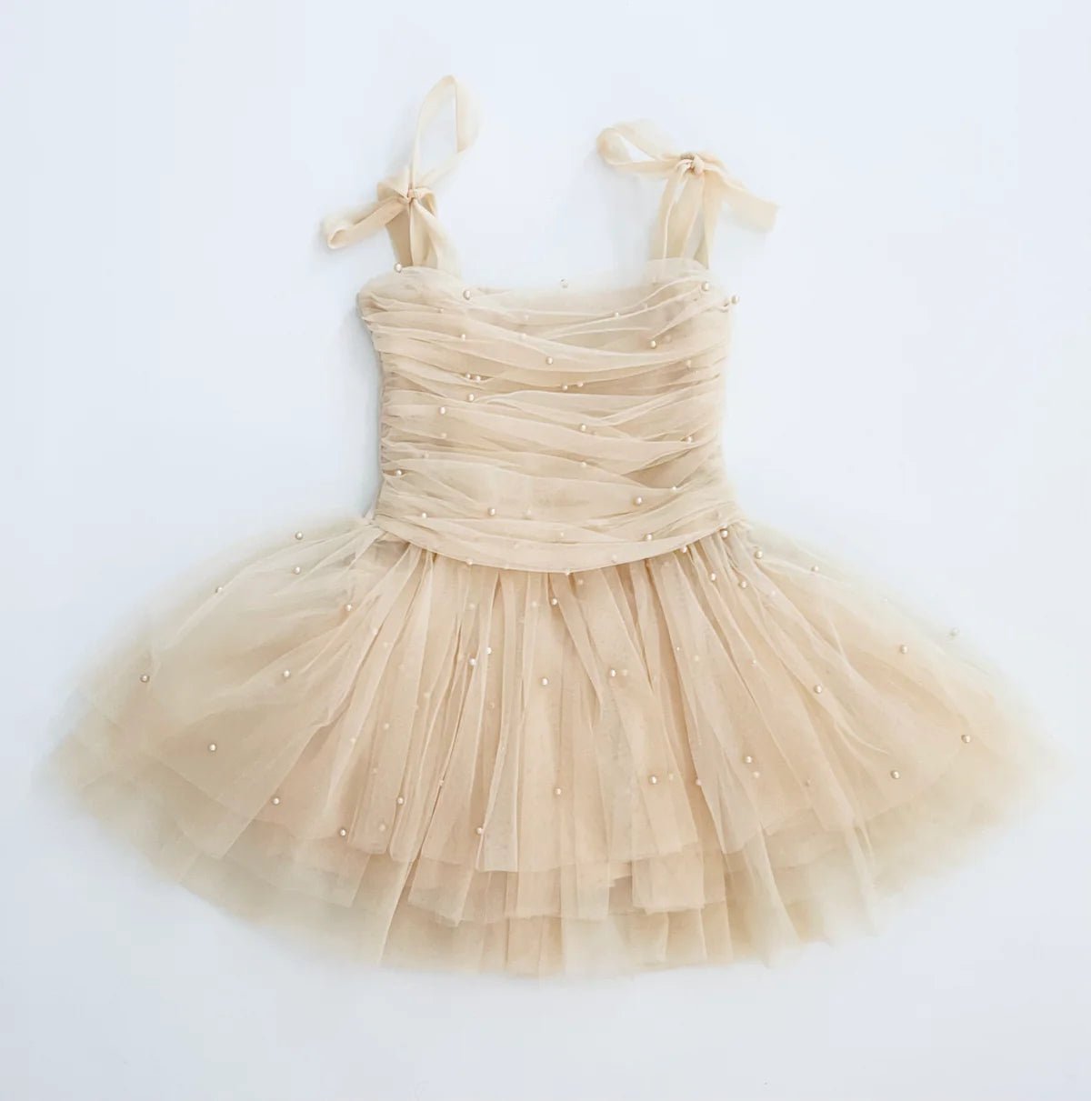 DOLLY Pearl Tulle Ballerina Dress - Cream - Princess and the Pea Boutique