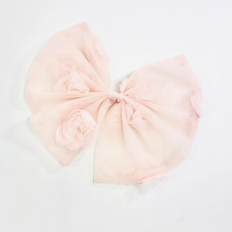 DOLLY The Rose Garden Big Hari Bow - Dolly Pink - Princess and the Pea Boutique