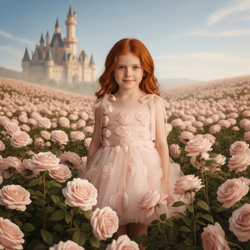 DOLLY The Rose Garden Tulle Ballerina Dress - Dolly Pink - Princess and the Pea Boutique