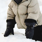 Calikids Faux Fur Cuff Waterproof Mitten - Black