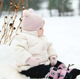 Calikids Knit Soft Touch Hat 2 Fur PomPom - Lotus