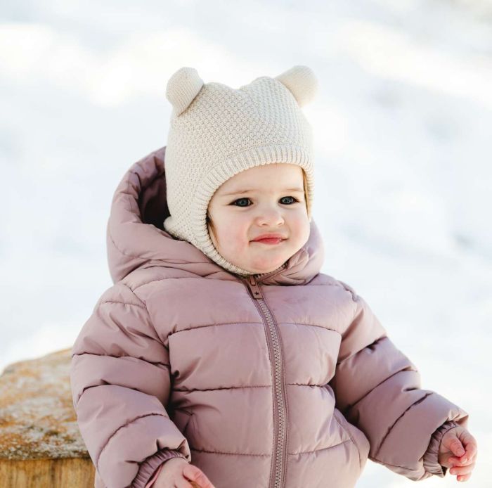Calikids Knit Balaclava Bear - Moon Beam