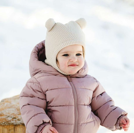 Calikids Knit Balaclava Bear - Moon Beam