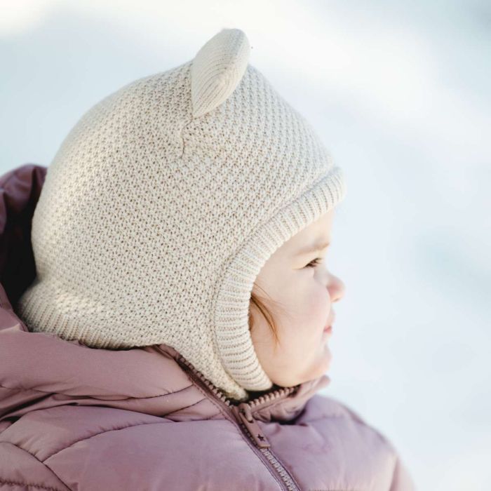 Calikids Knit Balaclava Bear - Moon Beam