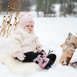 Calikids Knit Soft Touch Hat 2 Fur PomPom - Lotus