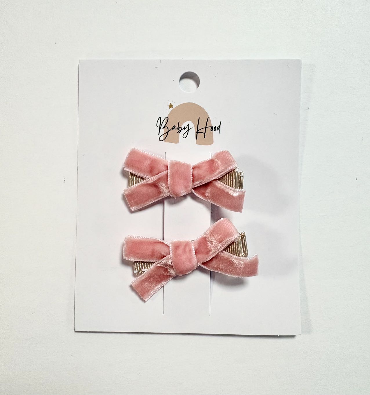 Elegance Velvet Bow Duo - Soft Peach - Princess and the Pea Boutique