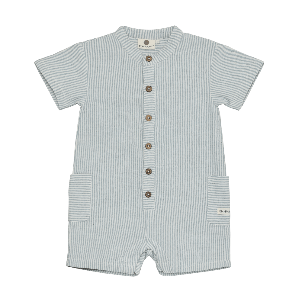 En Fant Infant Playsuit Muslin Stripe - Princess and the Pea Boutique