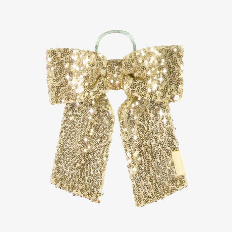 Gold glitter hair bow, child - Princess and the Pea Boutique