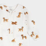 Golf Pups Print on Off - White Sleeper - Princess and the Pea Boutique