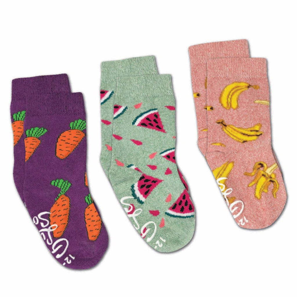 Good Luck Sock - Bananas, Carrots and Watermelon Kids Socks - Princess and the Pea