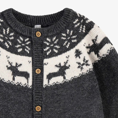 Gray knit one - piece with jacquard patterns - Princess and the Pea Boutique