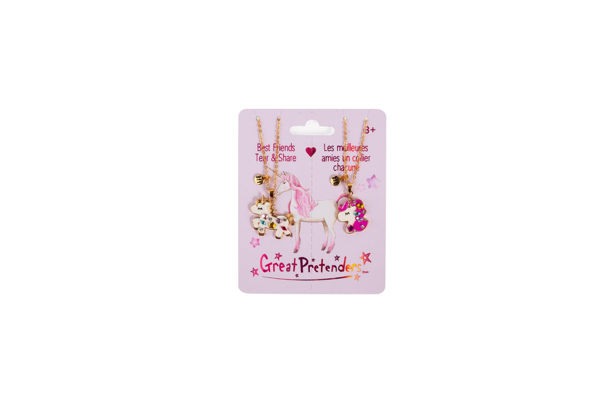 Great Pretenders - Bejewelled Unicorns Tear and Share Necklace - Princess and the Pea Boutique