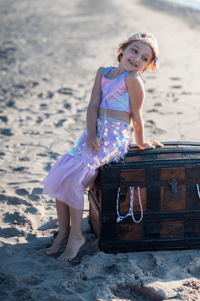 Great Pretenders - Bling Bling Mermaid Skirt & Hairclip Set Pink - Princess and the Pea Boutique