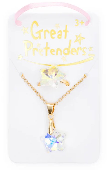 Great Pretenders - Boutique Holographic Star Necklace & Ring Set - Princess and the Pea Boutique