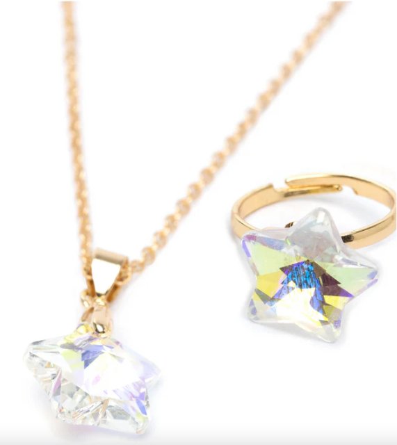 Great Pretenders - Boutique Holographic Star Necklace & Ring Set - Princess and the Pea Boutique