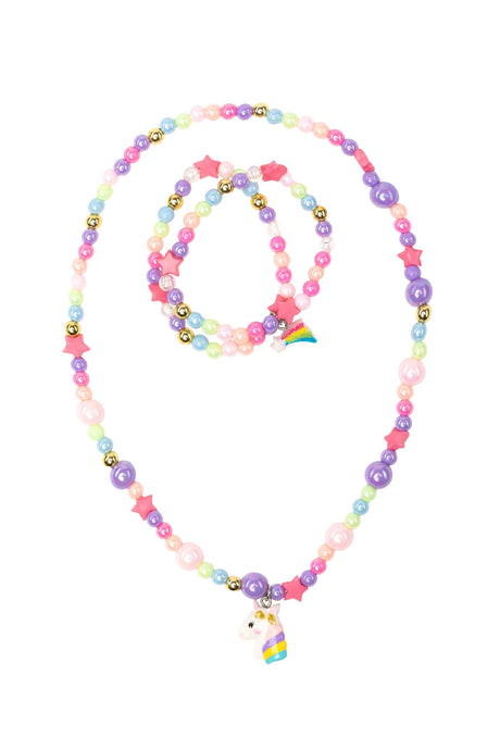 Great Pretenders - Cheerful Starry Unicorn Necklace Bracelet Set - Princess and the Pea Boutique