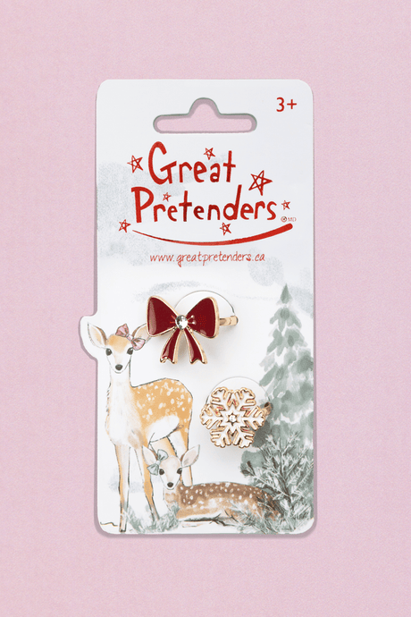 Great Pretenders - Holiday Bow & Snowflake Ring Set - Princess and the Pea Boutique