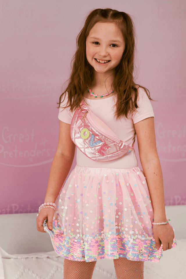 Great Pretenders - Neon Pink Party Fun Sequins Skirt - Princess and the Pea Boutique