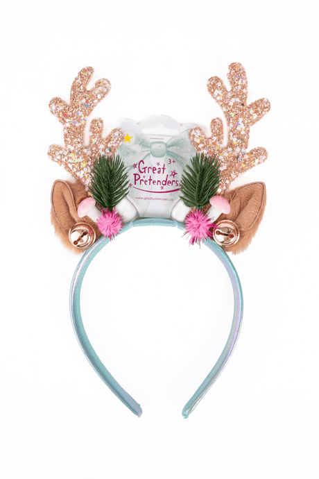 Great Pretenders - Pink Holiday Rudolph Headband - Princess and the Pea Boutique