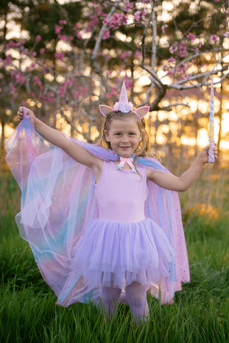 Great Pretenders - Rainbow Unicorn Cape & Headband - Princess and the Pea Boutique