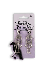 Great Pretenders Spooky Scary Skeleton Clip On Earrings - Princess and the Pea Boutique