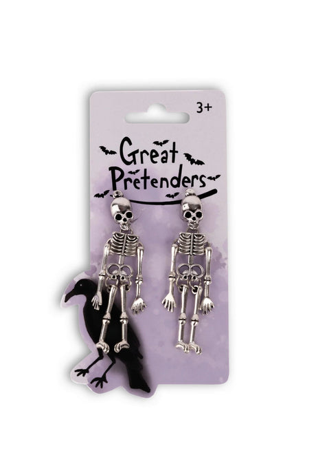 Great Pretenders Spooky Scary Skeleton Clip On Earrings - Princess and the Pea Boutique