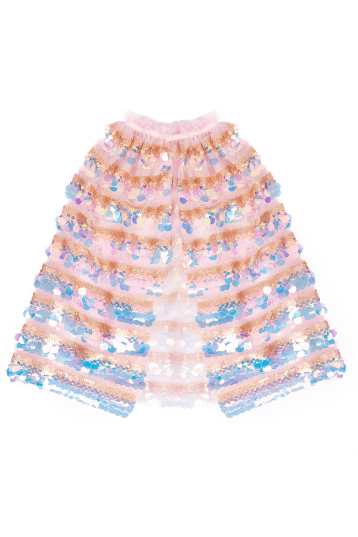 Great Pretenders - The 5th Avenue Paillette Cape, Gold/Light Pink - Princess and the Pea Boutique