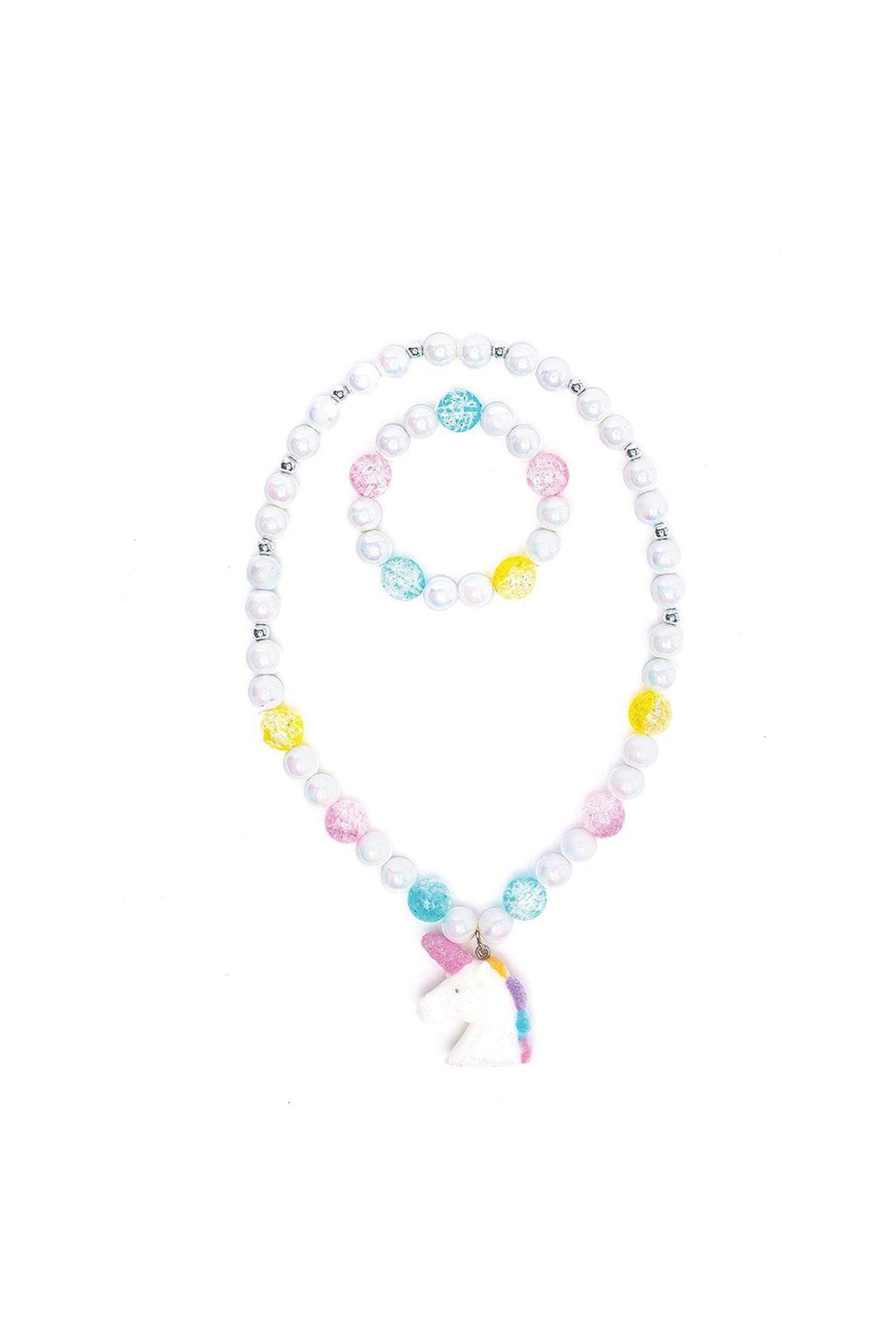 Great Pretenders - White Unicorn Necklace & Bracelet Set - Princess and the Pea Boutique