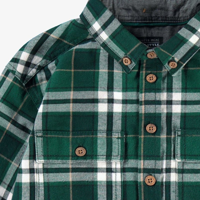 Green Plaid Shirt - Kids - Princess and the Pea Boutique