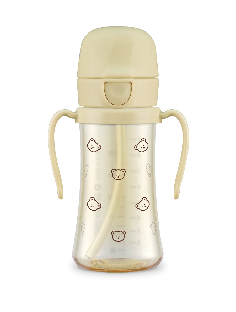 Grosmimi PPSU Dotgom Weighted Straw Cup 2.0 300ml- Butter - Princess and the Pea