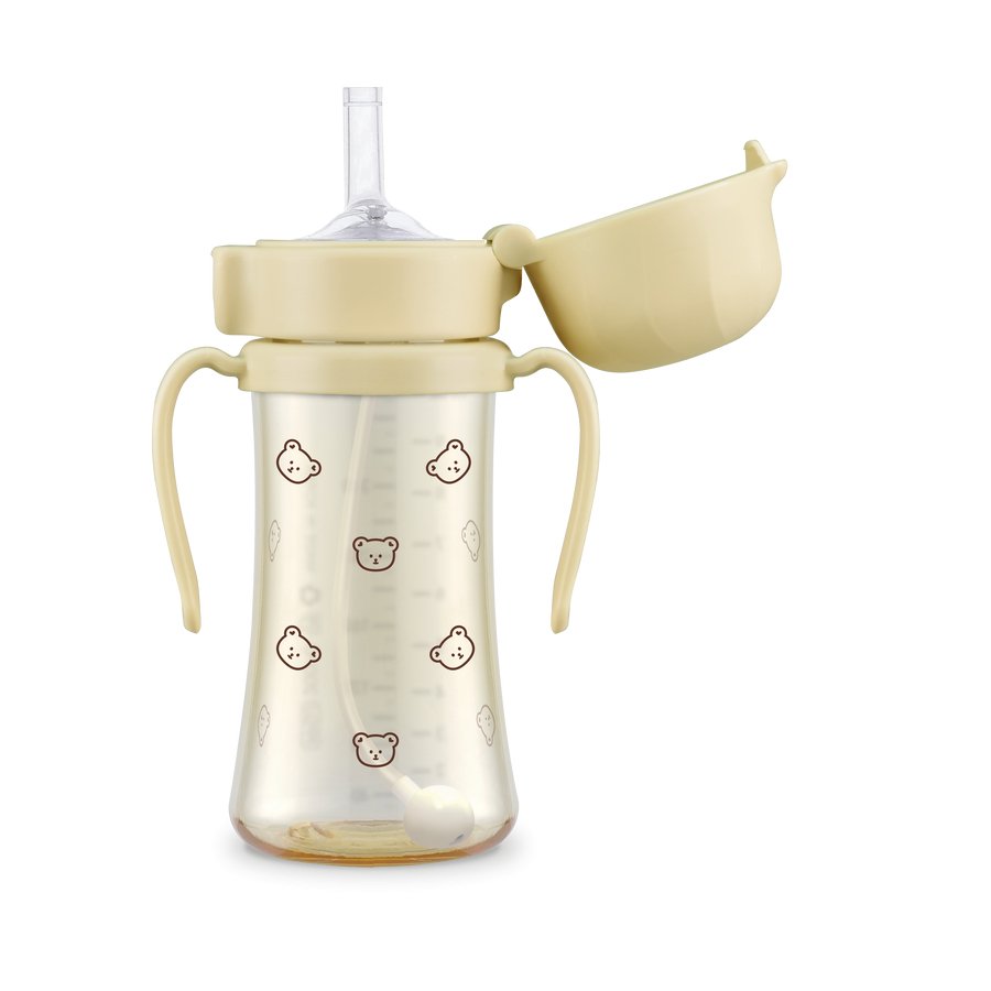 Grosmimi PPSU Dotgom Weighted Straw Cup 2.0 300ml- Butter - Princess and the Pea